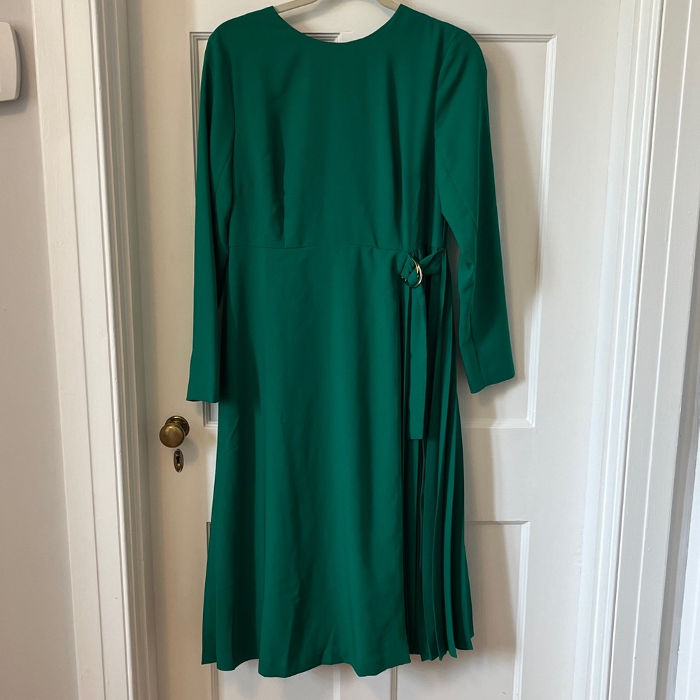 Ann Taylor Emerald Green Pleated Dress